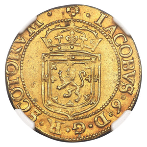 RARE! Gold Sword and Scepter Scotland James VI 1602 MS-61 NGC - Coin