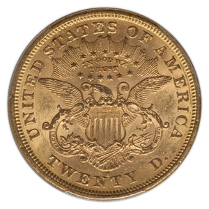 Gold $20 Liberty Double Eagle (Saddle Ridge Hoard) 1874-S MS-60 PCGS - Coin