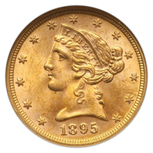 Gold $5 United States 1895 MS-64 NGC - Coin