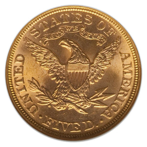 Gold $5 United States 1895 MS-64 NGC - Coin