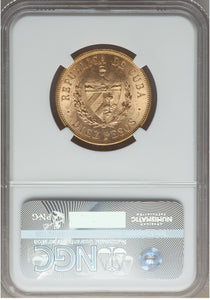 Gold 10 Pesos Cuba 1916 MS-61 NGC - Coin