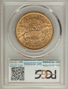 Gold $20 Liberty Double Eagle (Saddle Ridge Hoard) 1874-S MS-60 PCGS - Coin