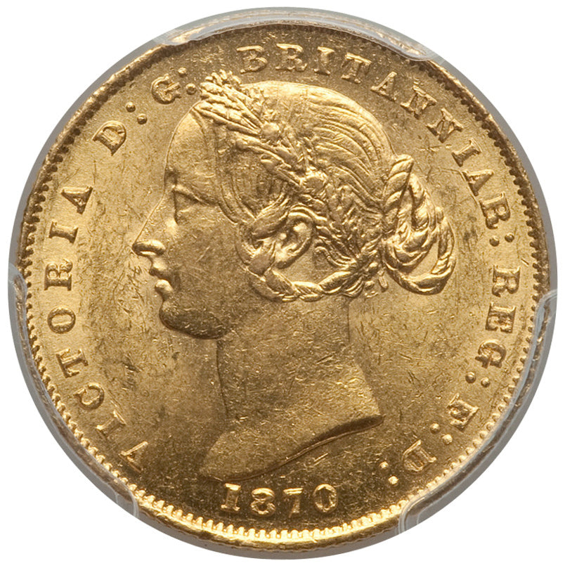 Gold Sovereign 1870-S Sydney Australia MS-61 PCGS - Coin