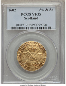 Gold Sword and Scepter James VI 1602 VF-35 PCGS - Coin