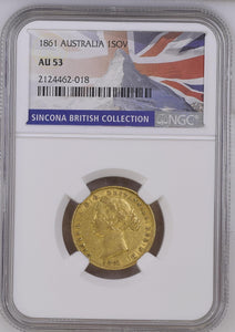 DEAL! England / Great Britain - Sovereign 1861-Sydney (SY) Mint - Gold Coin - AU53 NGC