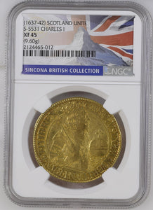Charles I. 1625-1649. Unit or Unite Gold Coin n. d. (1637-1642) Edinburgh - XF-45 NGC