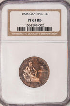 KEY DATE! Philippines Centavo 1C 1908 PF-63 RB NGC - Proof Coin