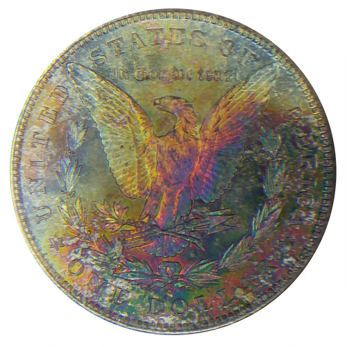 RAINBOW! Silver Morgan Dollar 1880-S MS-67 STAR NGC - Coin