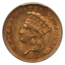 DEAL! RARE! Gold $3 United States 1878 AU-58 PCGS CAC Approved - Coin