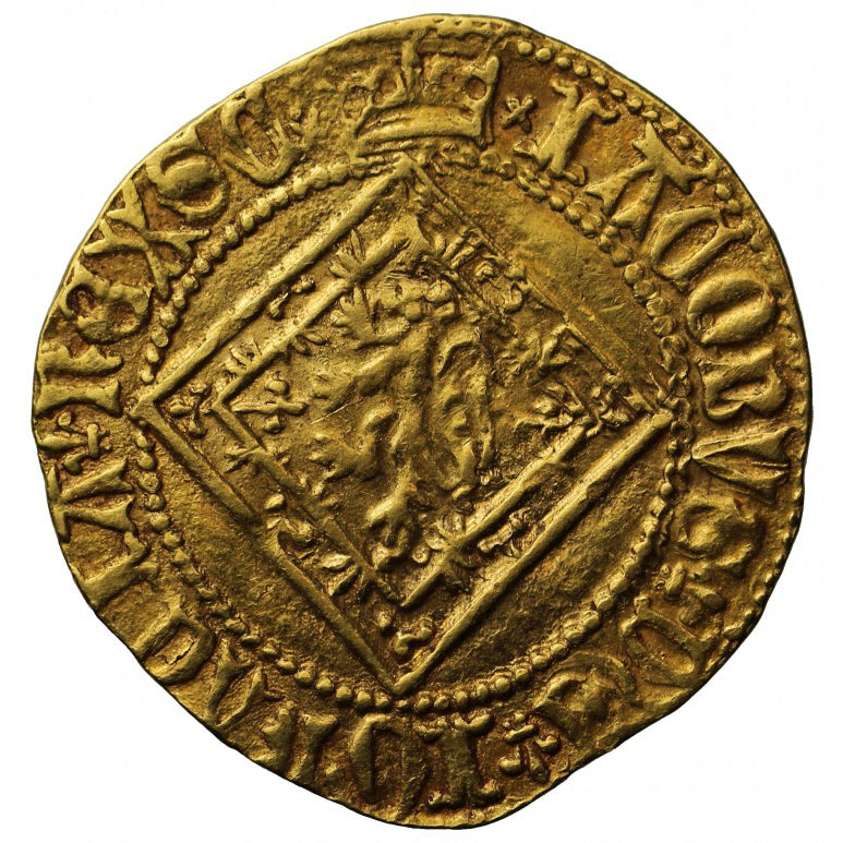 RARE! Scotland - Gold James I Demy of 9 Shillings AU-55 NGC - Coin