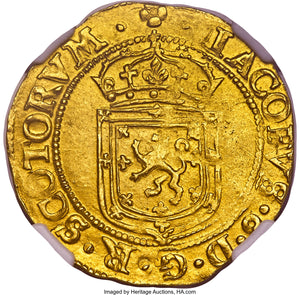 SCOTLAND - Gold Sword and Sceptre - 1602 MS63 NGC - Top Pop! Finest Known!
