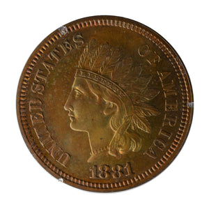 US - Indian Cent Penny 1881 PR-63-BN PCGS - Proof Coin