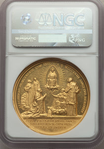 VATICAN CITY - Pius XI gold "Canonization of St. Thomas Aquinas" Medal Anno II (1923) by Aurelio Mistruzzi MS62 NGC