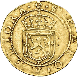 James VI. 1567-1625. Rider 1594, Edinburgh. Seventh Coinage - Gold Coin - AU50 NGC