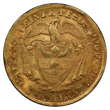 RARE! Colombia - Gold 20 Pesos 1873 Popayan Mint - MS-63 PCGS Gold Shield - Coin