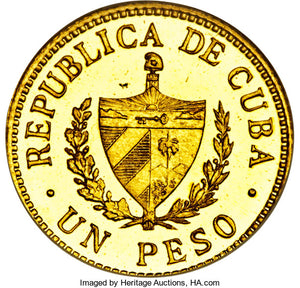 Cuba - Republic gold Proof Peso 1915 PR64 NGC
