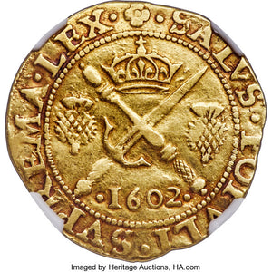 Scotland - James VI (I) gold Sword and Scepter 1602 VF35 NGC