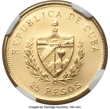 Cuba - Republic gold 25 Pesos 1988 MS67 NGC