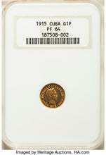 Cuba - Republic gold Proof Peso 1915 PR64 NGC
