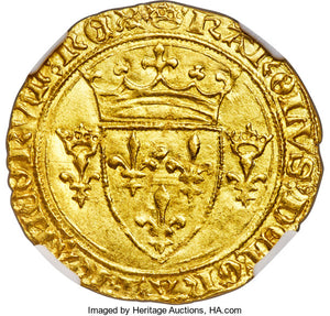 France - Charles VII (1422-1461) gold Ecu d'Or ND (1436-1457) MS63 NGC