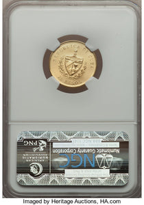 Cuba - Republic gold 25 Pesos 1988 MS67 NGC