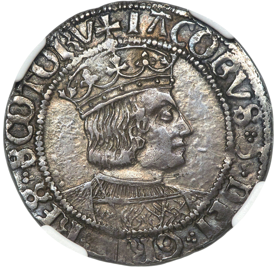 Scotland: James V (1513-1542) Groat (4 Pence) ND (1526-1539) AU53 NGC - Silver Coin