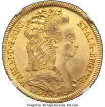 Brazil - Maria I gold 6400 Reis 1799-R MS62 NGC