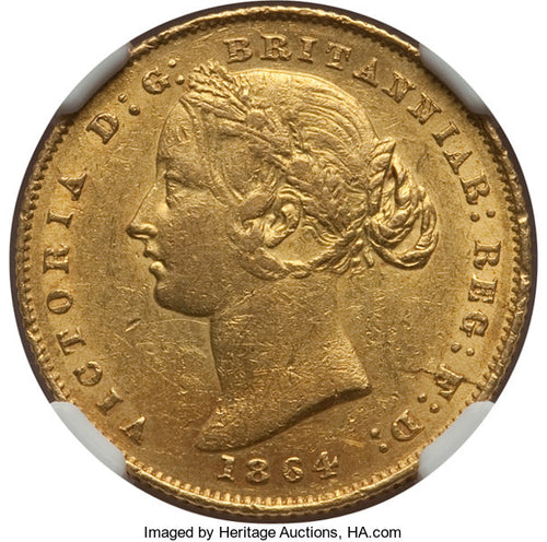 Australia - Victoria gold Sovereign 1864-SYDNEY AU58 NGC