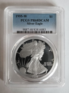KEY DATE! Silver Eagle 1995-W Proof PR-68 DCAM Deep Cameo - Coin - DEAL!